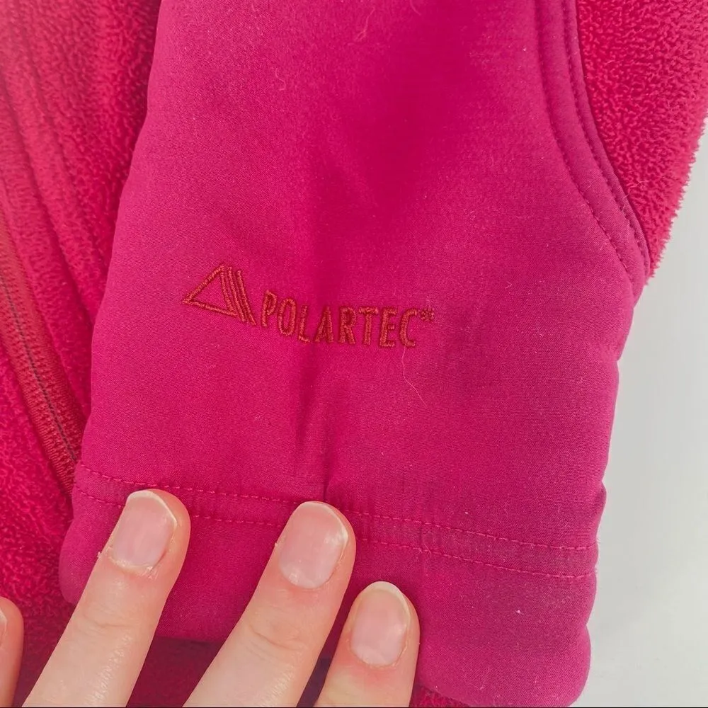 L.L. Bean Fleece full zip Jacket Coat ‎ Size Medium Thinsulate Flex pink Purple - Image 9