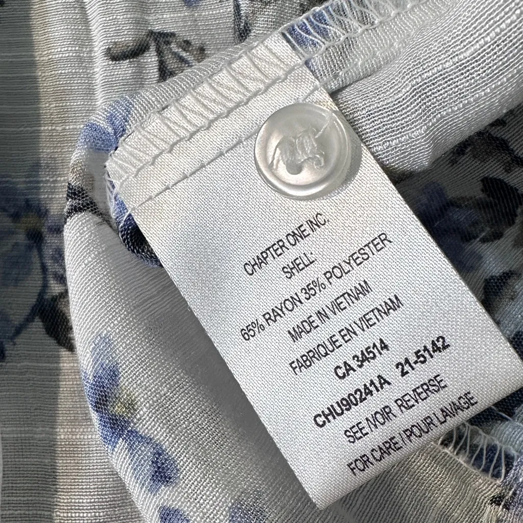 Blousology Women Long Sleeve Blouse Top‎ Shirt M Lightweight Floral White Size M - Image 9