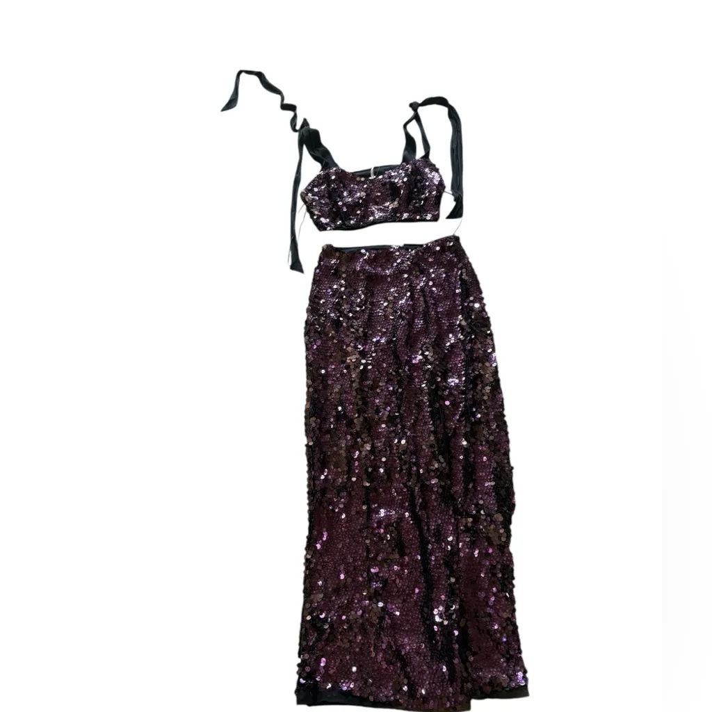 NWT Star Bright Sequin Two-Piece Crop Top & Midi Skirt 2Pcs Set - Image 13