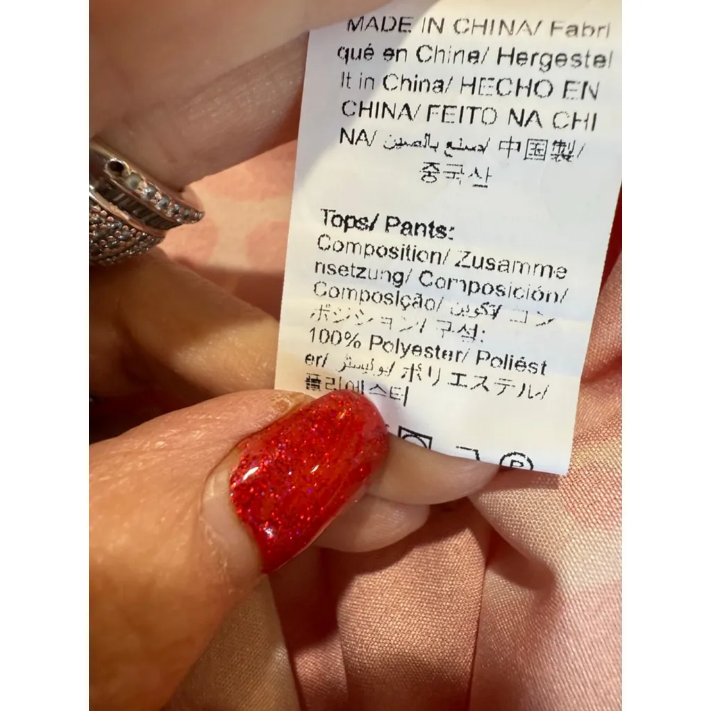 Women's SHEIN White Red Floral Wide Leg Pants Set L - Image 7