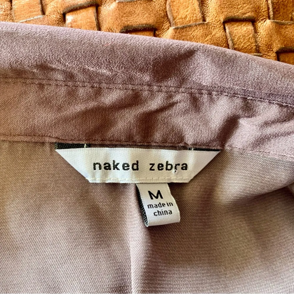 Naked Zebra  Button Down Satin Shirt - Image 4