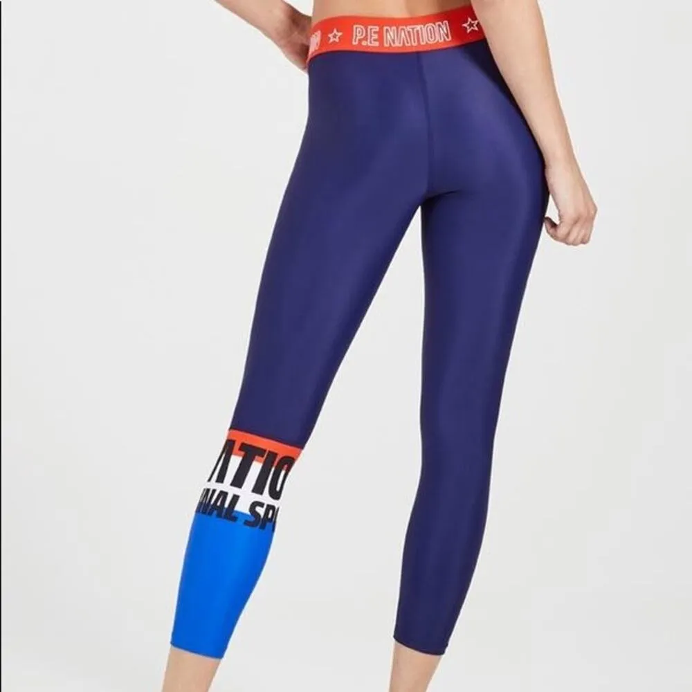 P.E. Nation blue kicker legging compression athletic size small patriotic - Image 8