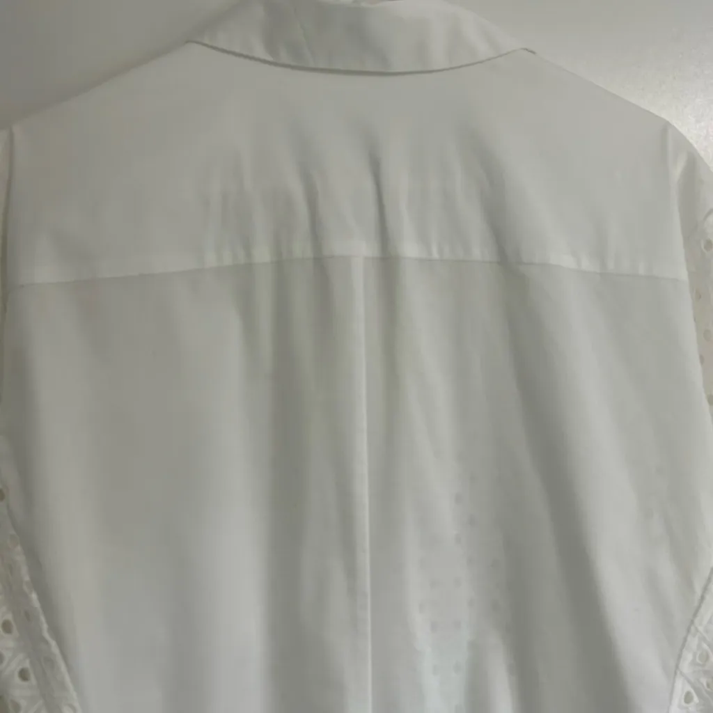 White Short Sleeve Notched Collar Button Down Shirt Size XXL - Image 5