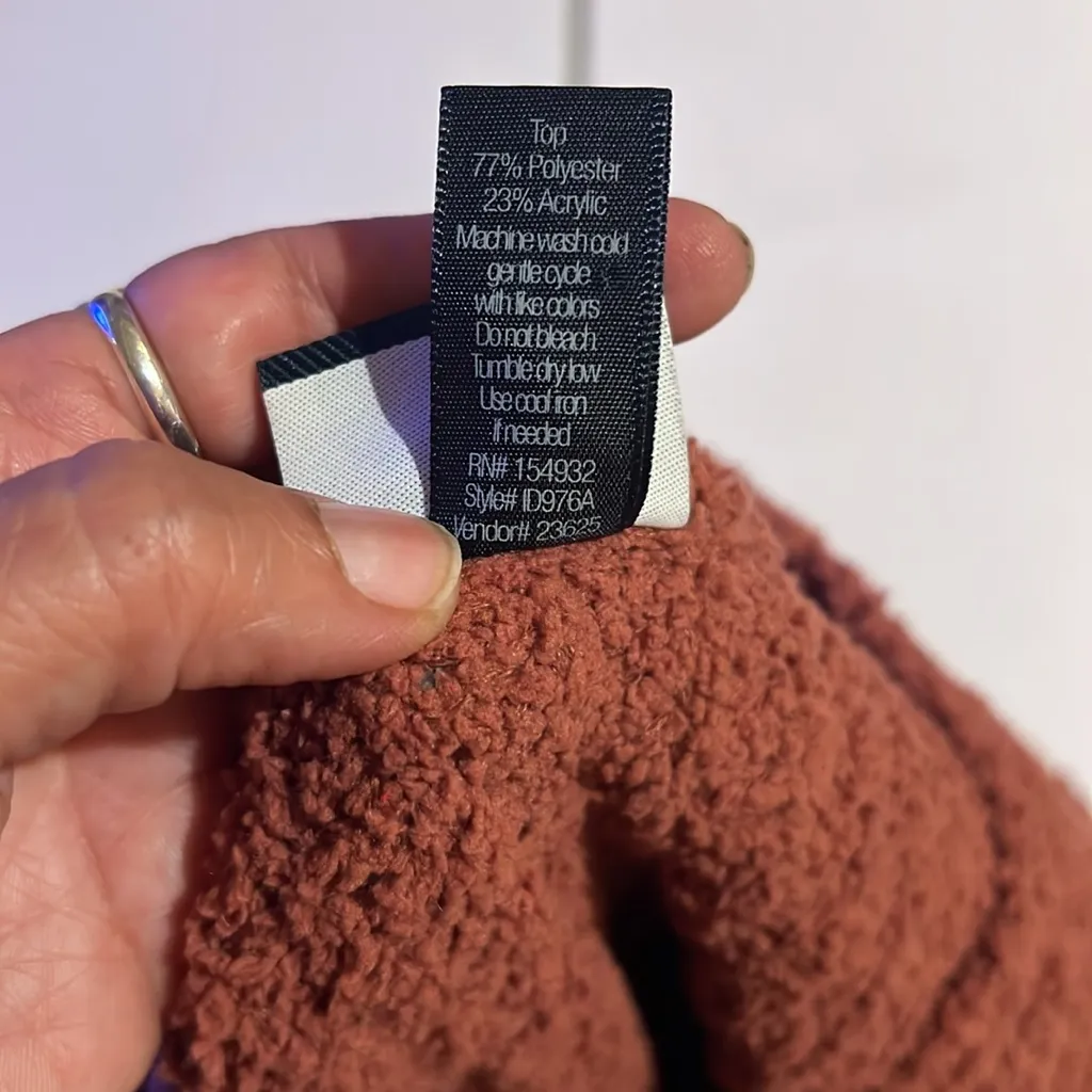 Twisted Surplice Chenille Sweater Size S - Image 10