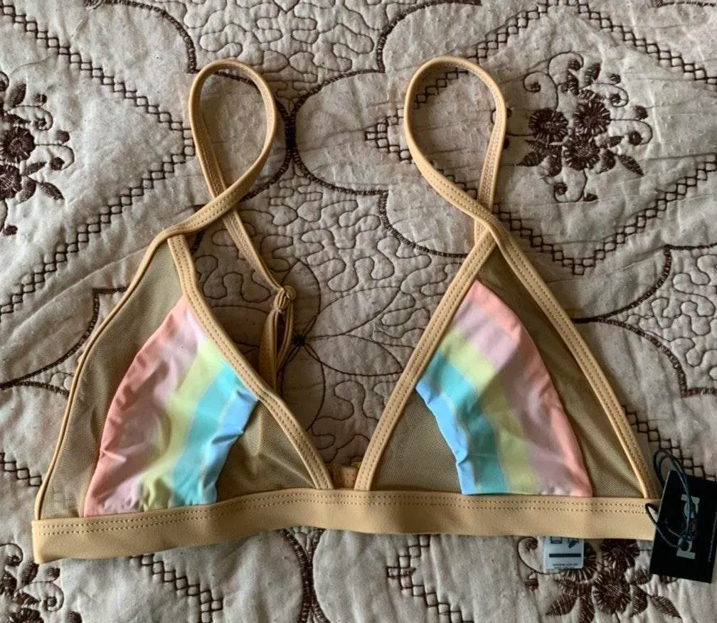 Pacific & Driftwood Nude Mesh Cut Out Bikini Top  - Image 3