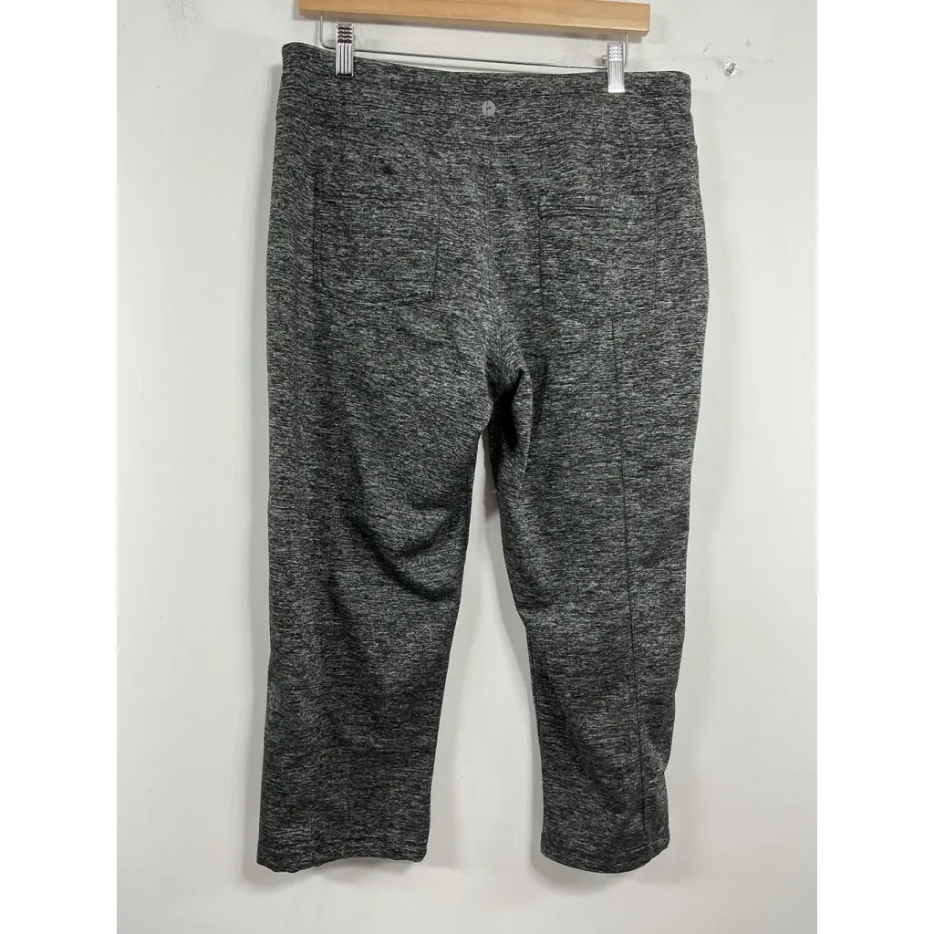 Womans Active Life Pull On Athletic Capri Pants Large Black Elastic Waist - Image 2