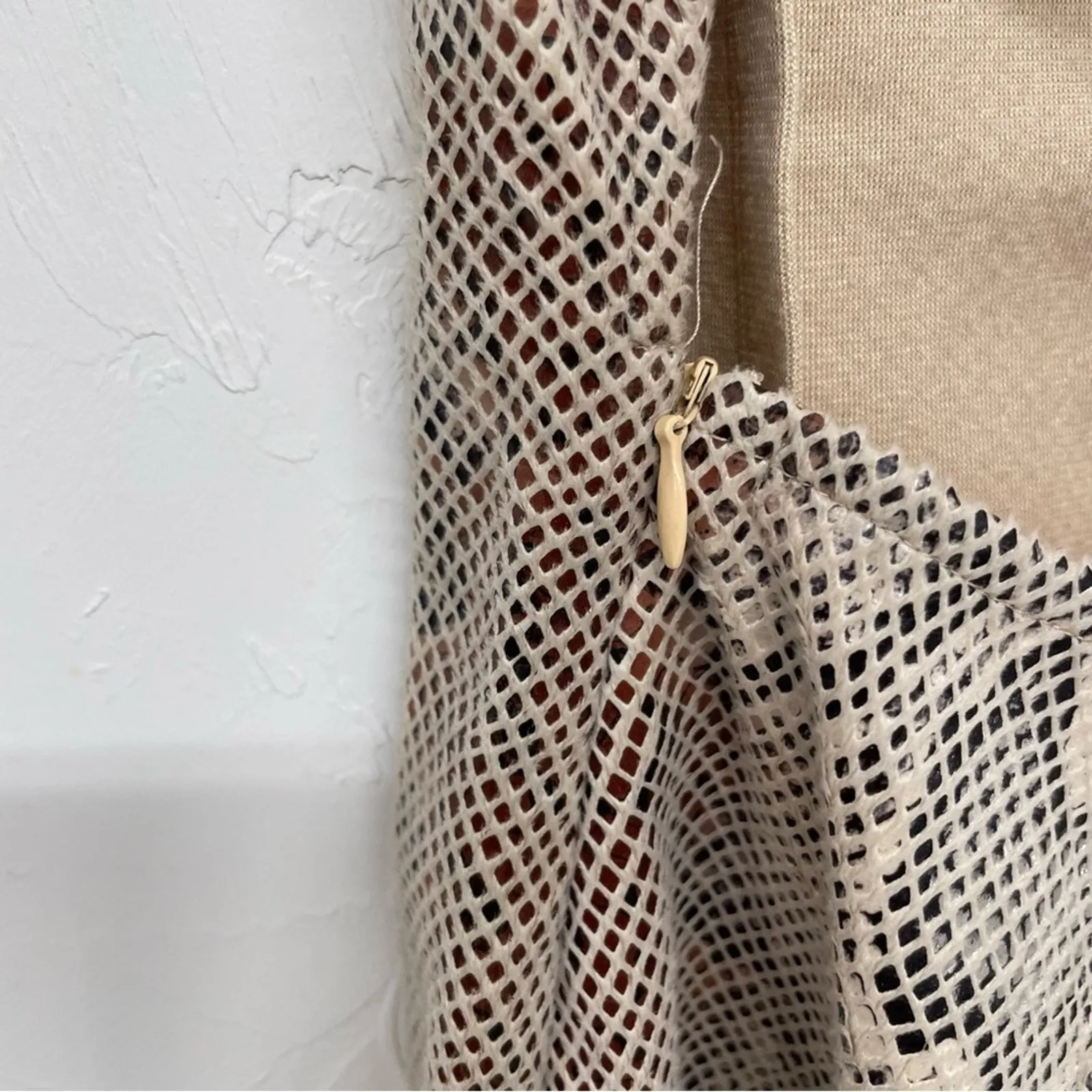 Urban Outfitters Tan Snake Print Mini Dress Open Back Baddie Womens S Sleeveless - Image 3