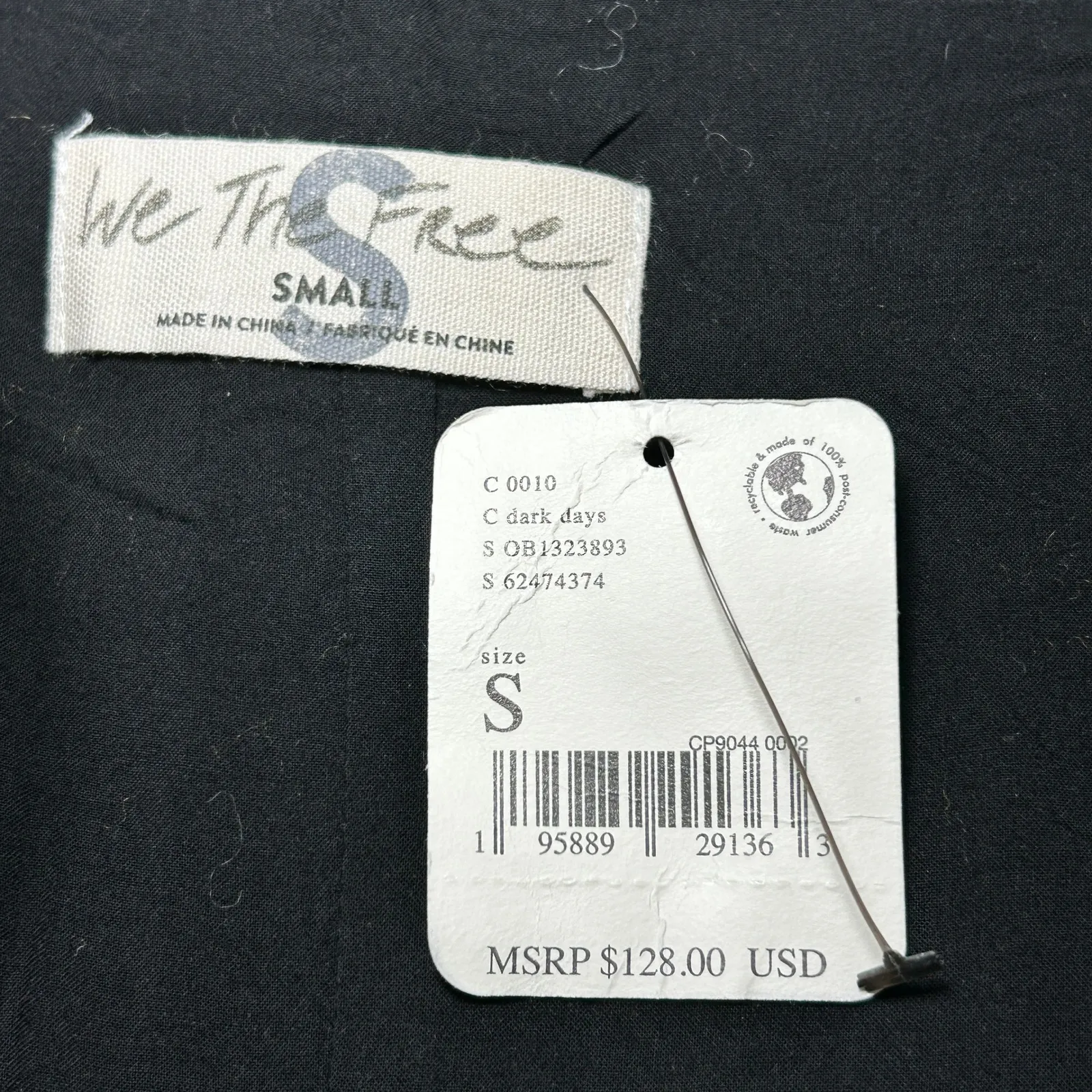 NWT Free People Slip Into Something Black Vegan Leather Mini Dress Small Lace Up - Image 10