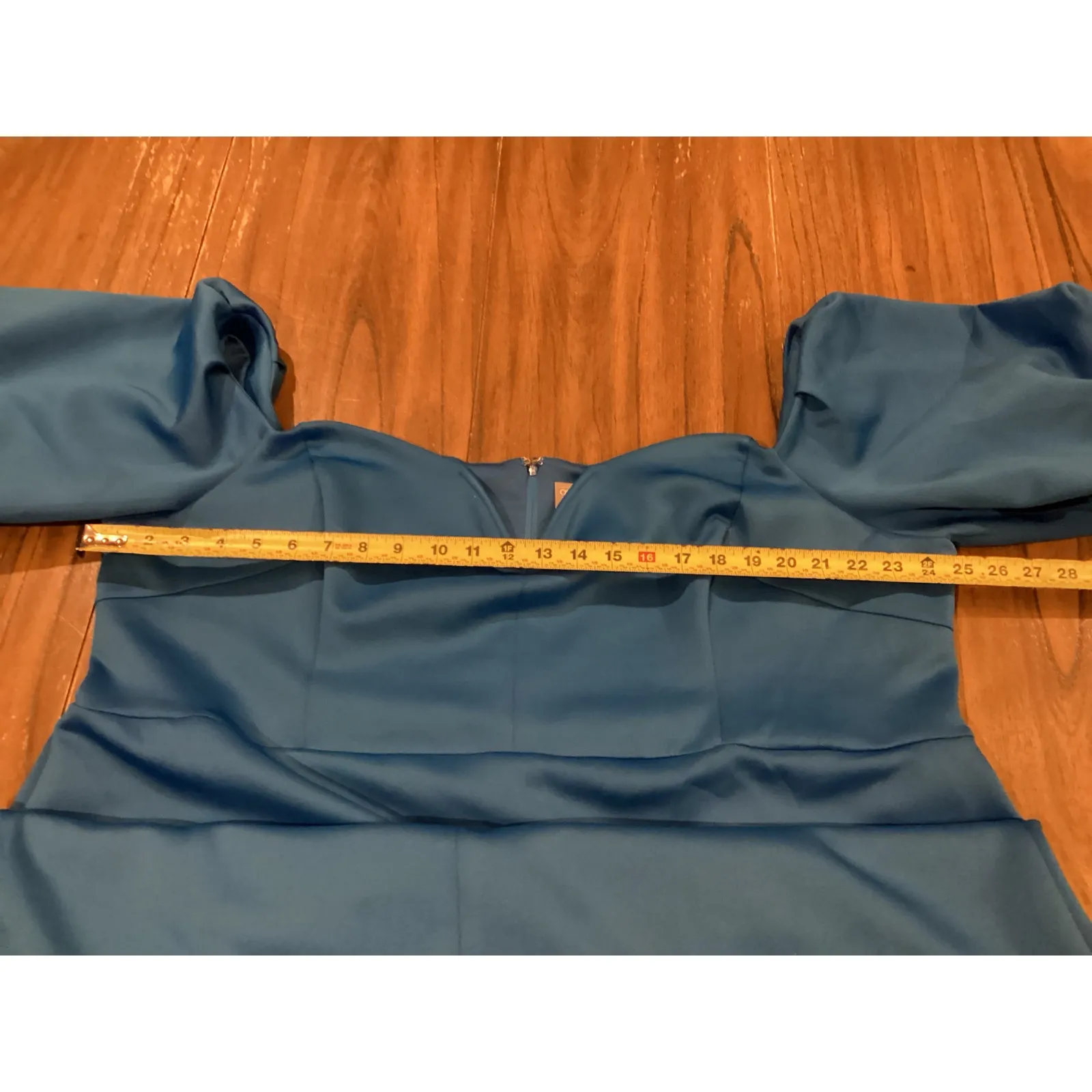 Asos Curve Blue Scuba Puff sleeve bardot knee length cocktail dress NWT size 24 - Image 8