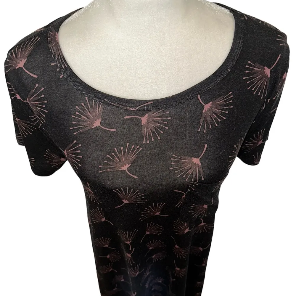 LuLaRoe Black Floral Carly Swing Dress Size XXS - Image 2