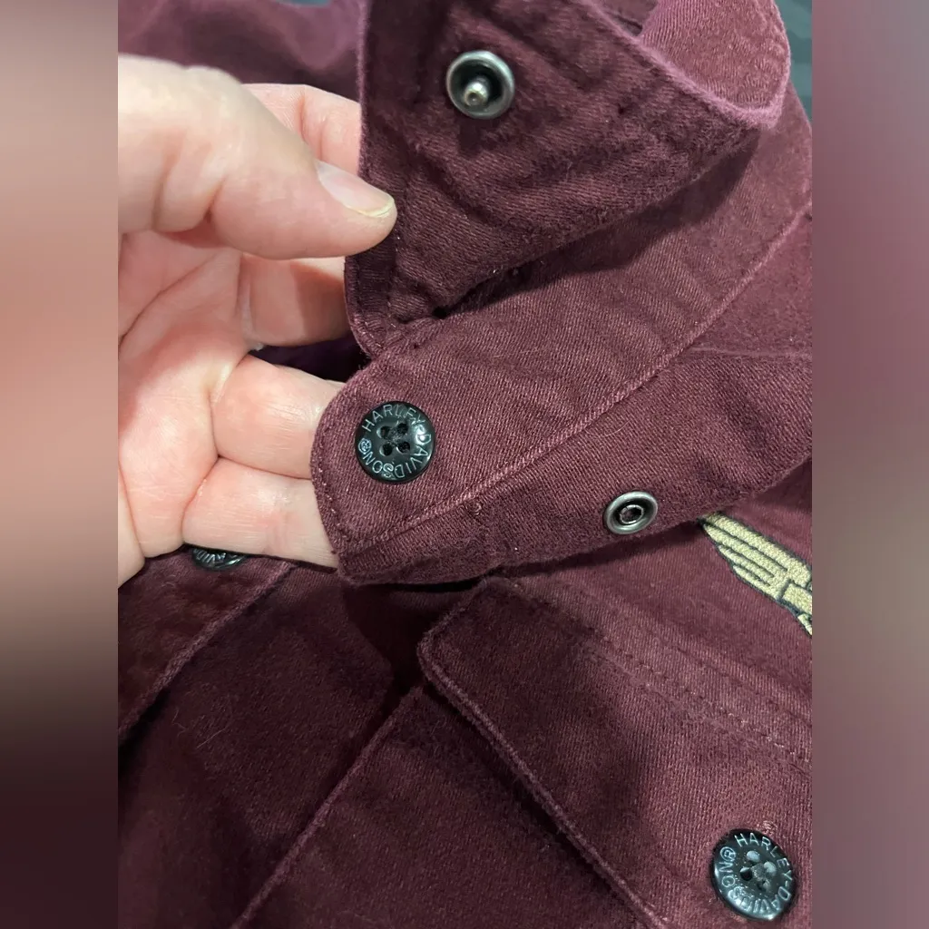 Harley Davidson Burgundy Shirt Size M Red Size M - Image 11