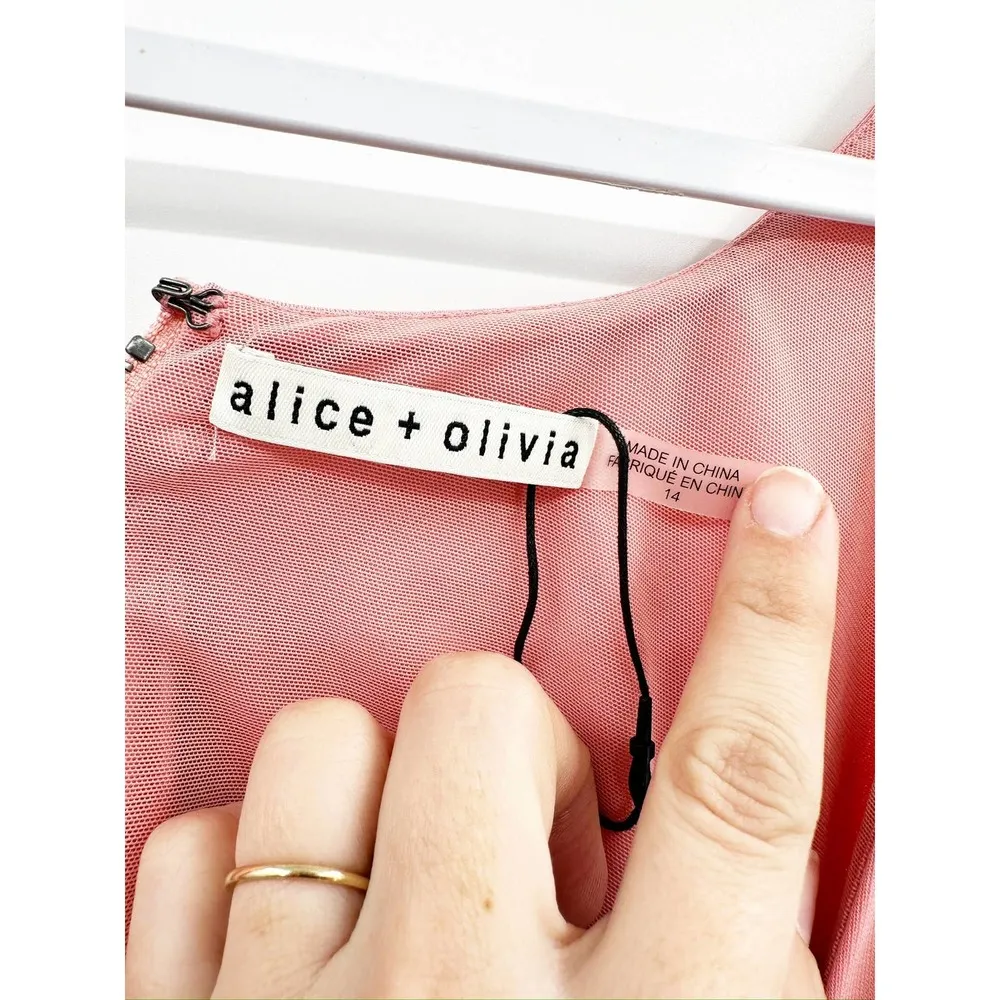 Alice + Olivia Arizona Pink Cutout O-Ring Maxi Dress Size 14 - Image 3