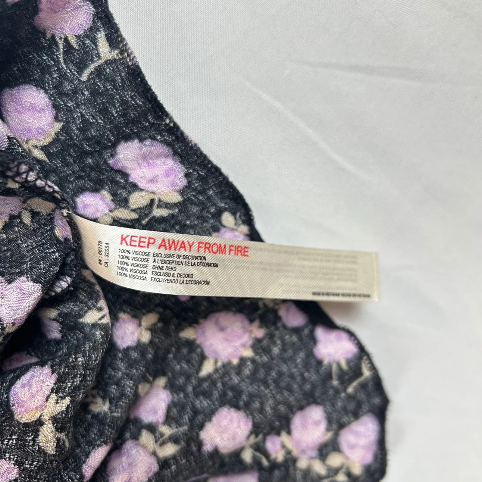 NWT Free‎ People Intimately Floral Black Mini Dress Sleeveless Ruffle Hem S - Image 4