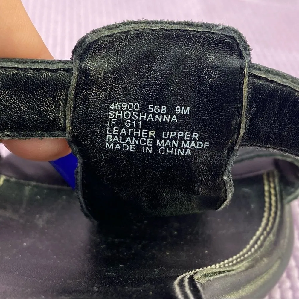 Classic Elements Shoshanna Square Toe Block Heel Sandal Black Size 9 Leather - Image 12