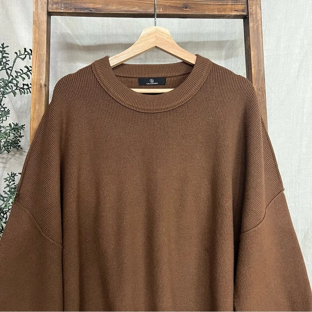 LILLUSORY Brown Oversized Batwing Sweater Size undefined - Image 4