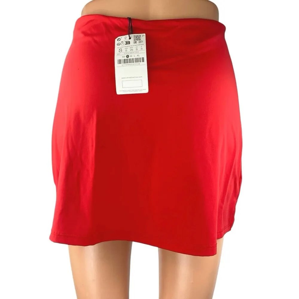 NEW Stradivarius High Waisted A Line Slit Pull On Tennis Golf Skirt Skort Size S - Image 3