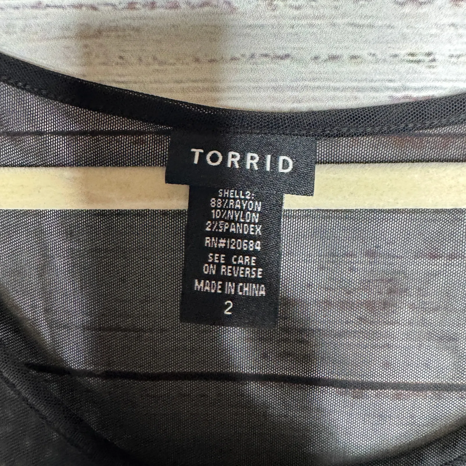 Torrid Black & White Mesh Sweetheart Neck Top - Size 2X - Image 2