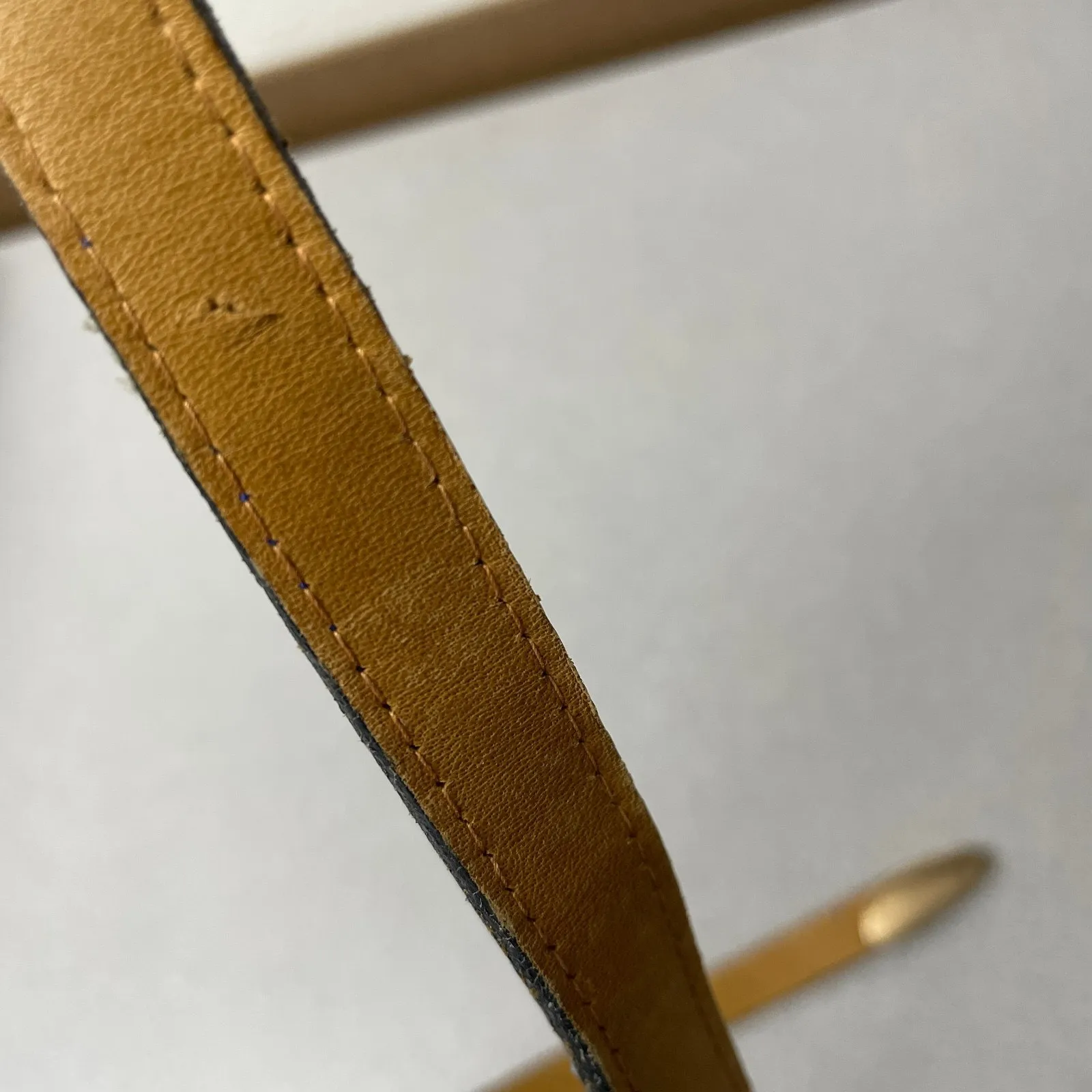 MZ Accessories Ny Snake Leather Belt Womens Small Blue Goldtone Buckle Wrap 1/2" - Image 10