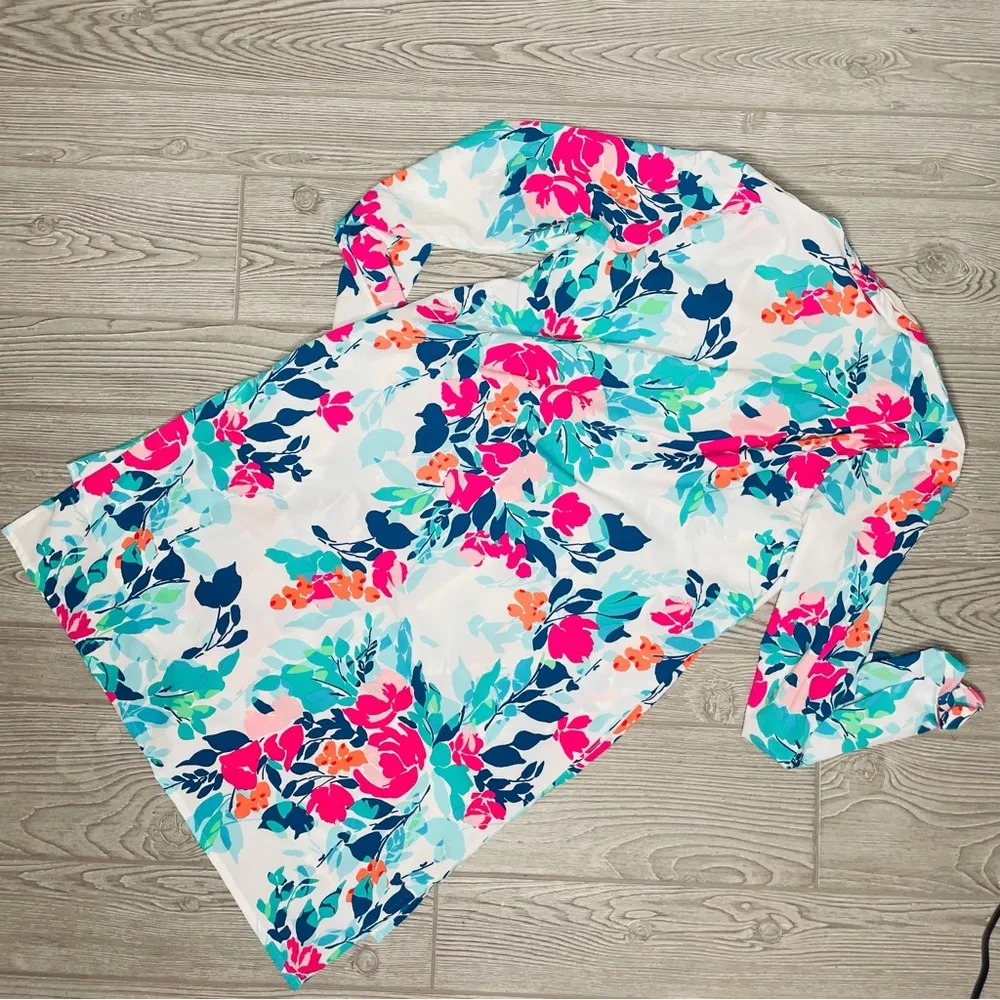 Coolibar raval long sleeve floral posy midi beach dress 50upf sun protection xs Pink - Image 3