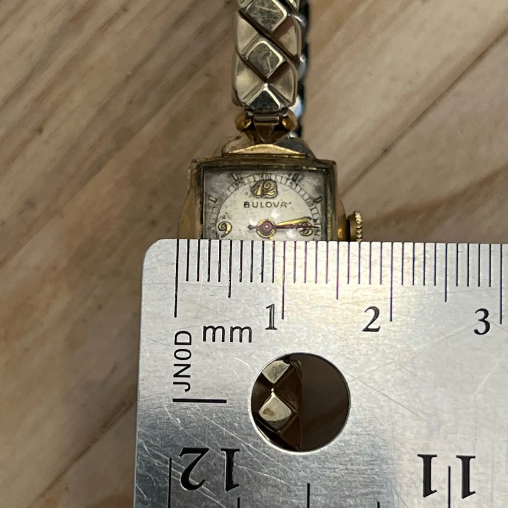 Bulova Super Rare Vintage Mechanical Ladies Watch Gold Plated Case Bracelet - Image 11