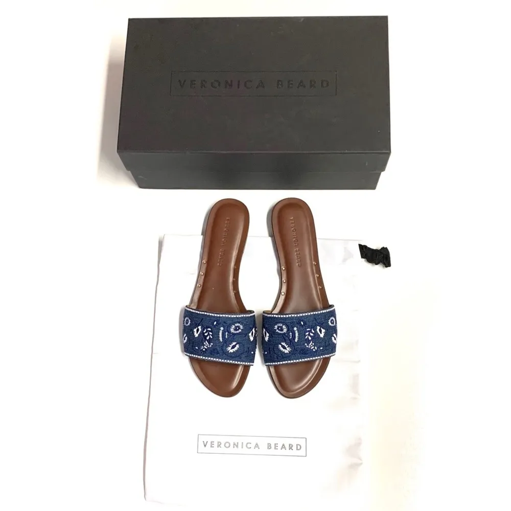 VERONICA BEARD Flor Embroidered Sandals - Image 4