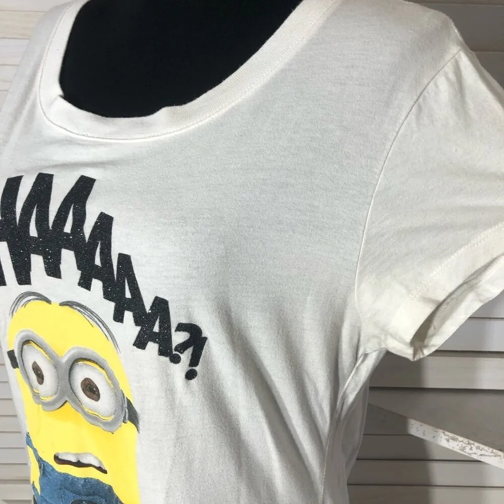 Despicable Me Minion Graphic T Shirt White Yellow Junior XL Size undefined - Image 6