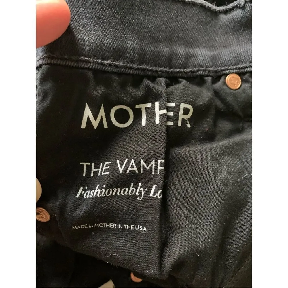 MOTHER The Vamp Fashionably Late 603578 black jeans women's size 26 Black - Image 6