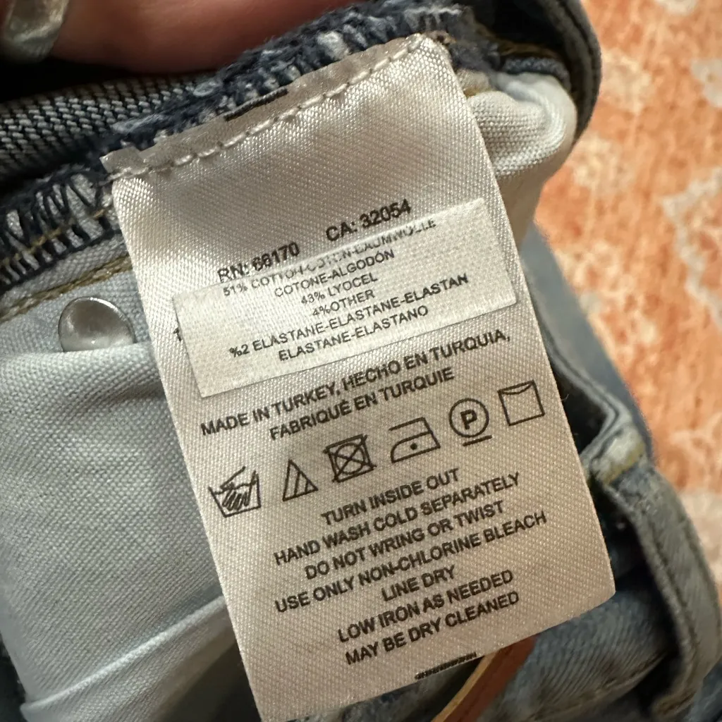 Pilcro Script High-Rise Pearl Skinny Jeans Anthropologie raw hem size 30 - Image 3