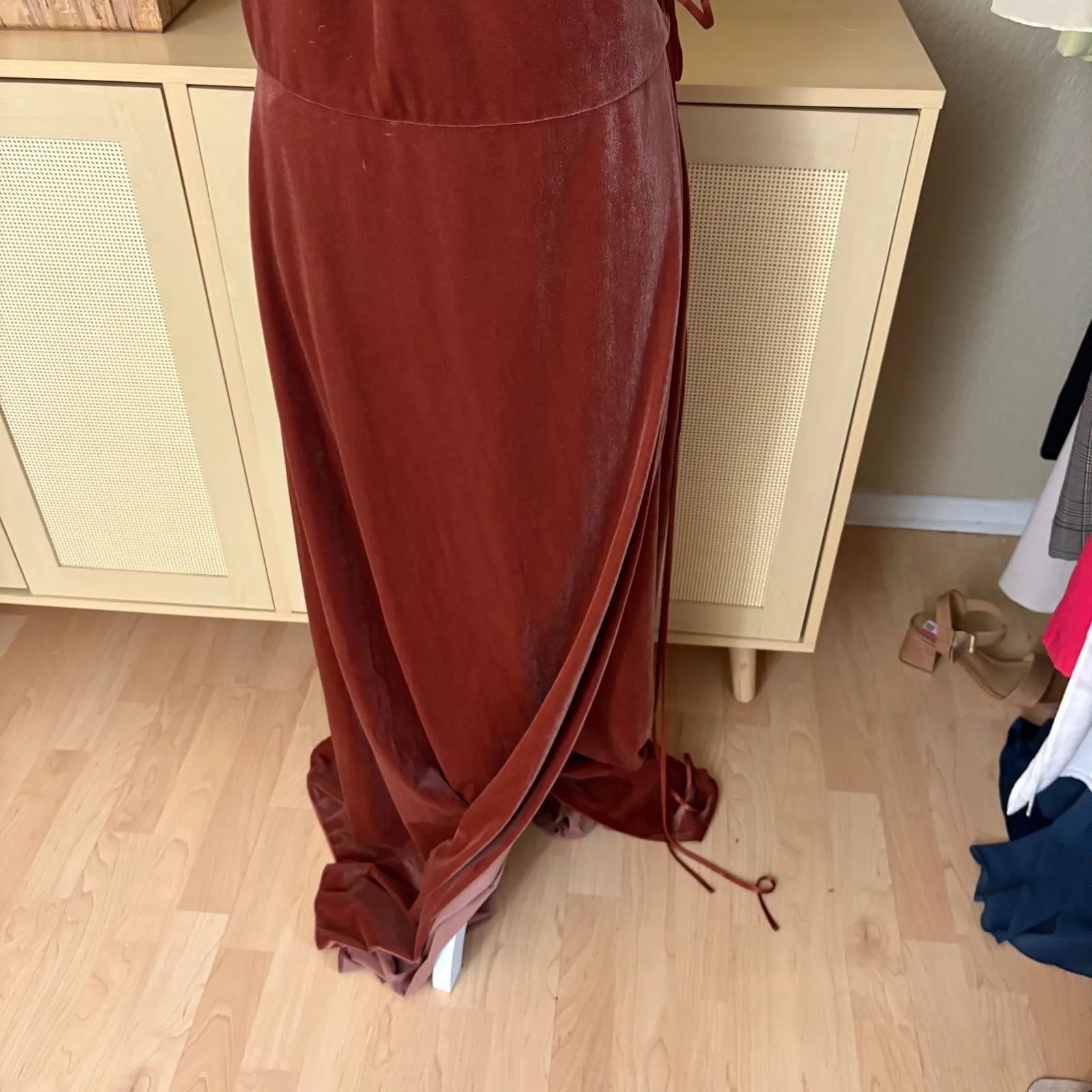 BHLDN Jenny Yoo Andi Velvet Wrap Dress Size 16 bridesmaid Formal - Image 4