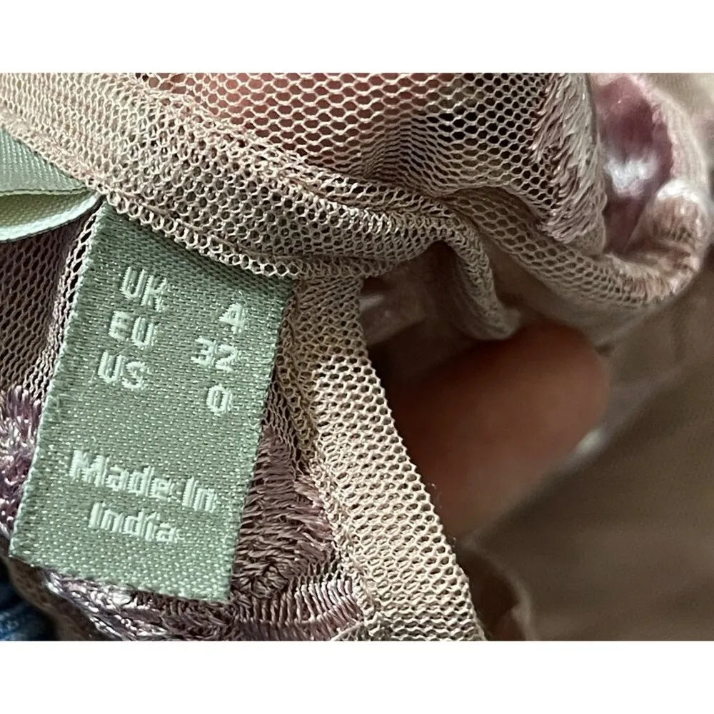 Asos Kimono Cape Maxi Dress Pink Floral Embroidered Bridesmaid Wedding Size 0 (R - Image 8