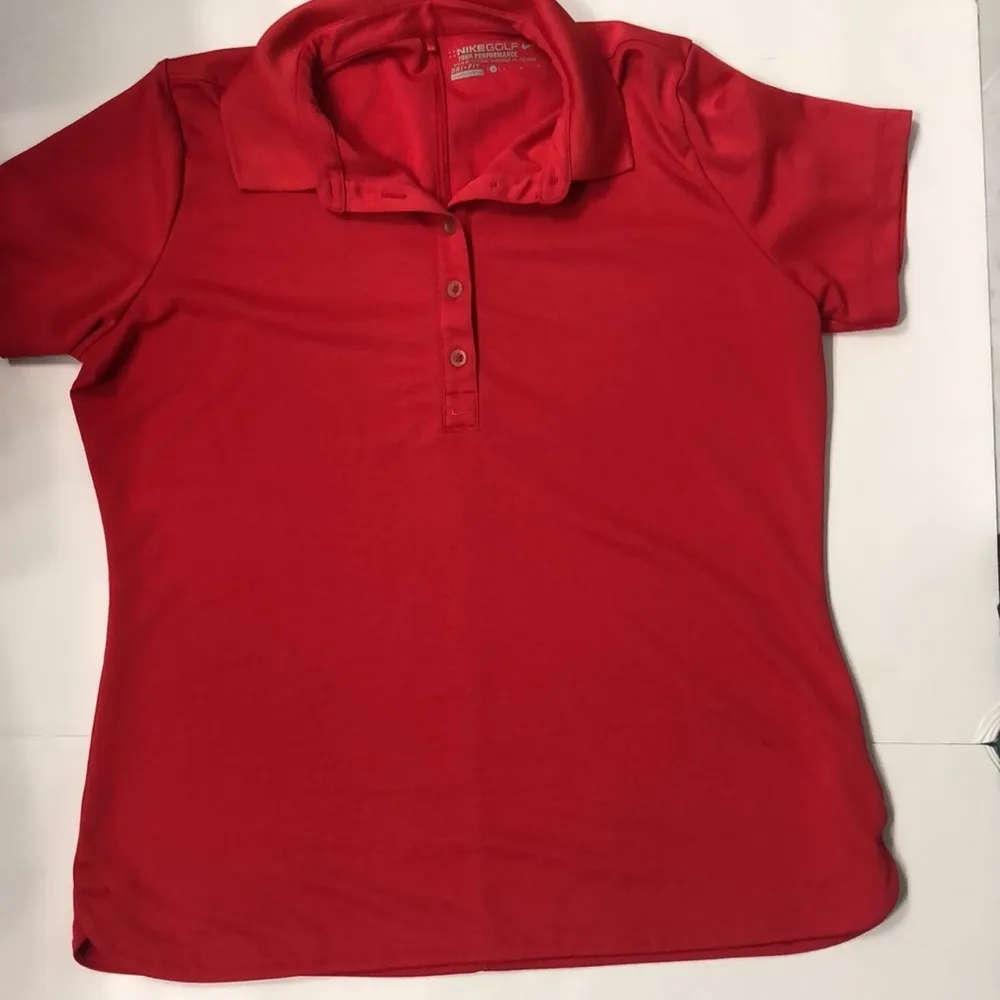 RED NIKE GOLF PERFORMANCE DRI FIT POLO - Image 5