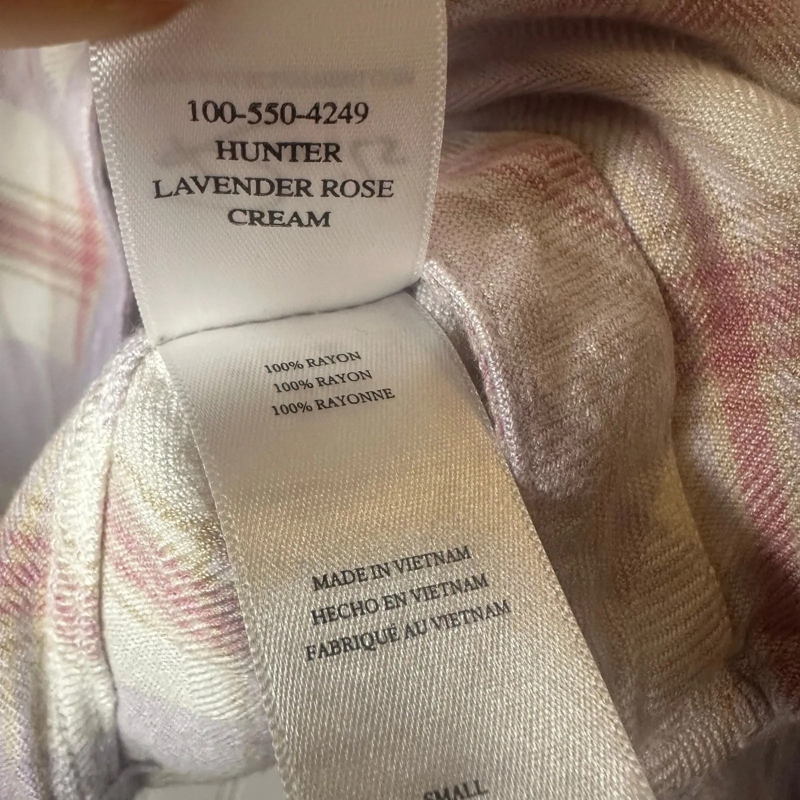 Rails Hunter Lavender Rose Cream Plaid Flannel Button Down Shirt - Image 6