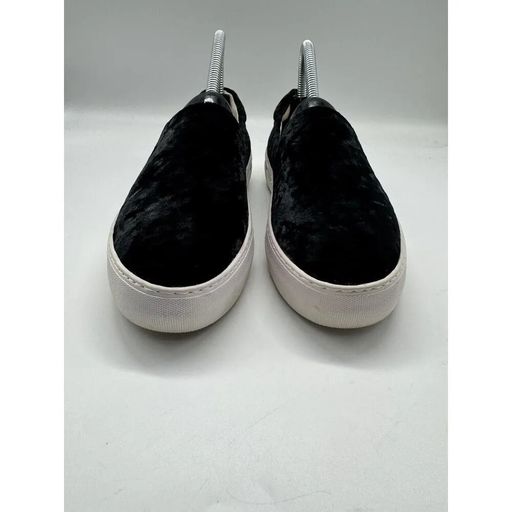 J/Slides Black Crushed Velvet Slip On Casual Sneakers Women’s Size 7.5 - Image 5