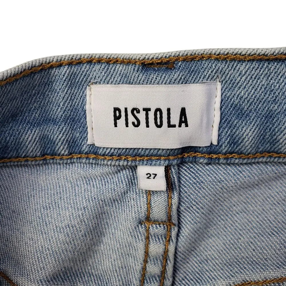 Pistola Lennon Bootcut Jeans Womens 27 Denim High Rise Distressed Fray Hem Crop - Image 4