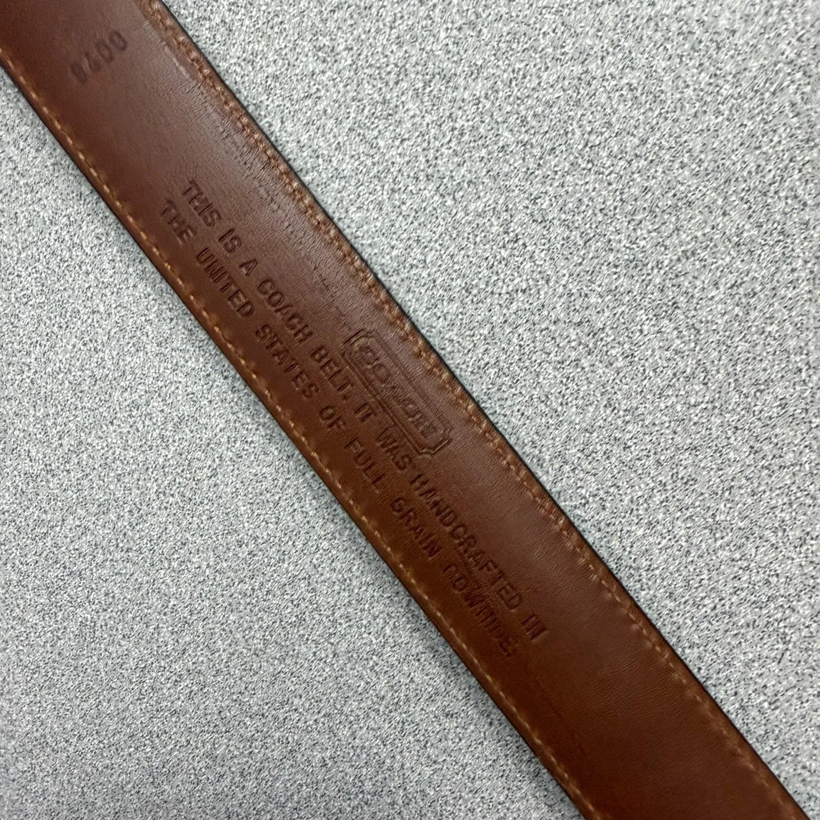 Vtg Coach Womens Brown Leather Belt Size Large Brass Buckle Full Grain 8400 1" - Image 7