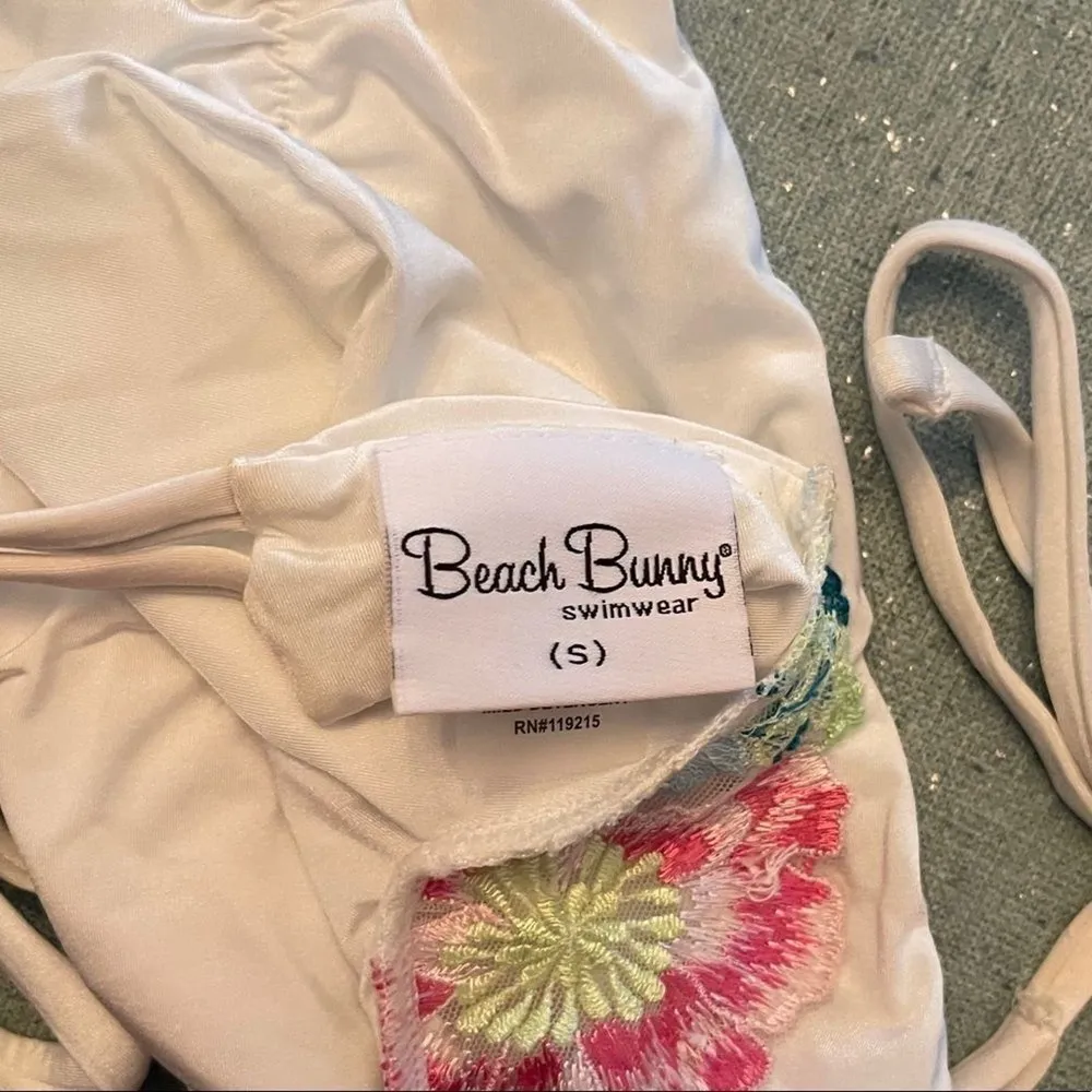 Beach Bunny Floral Daze Bikini‎ Bottom Pink White - Image 3