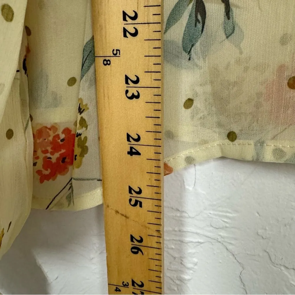 Dress Forum Cream Floral Blouse Womens Small Boho Cottage Core Romantic Shirt - Image 14