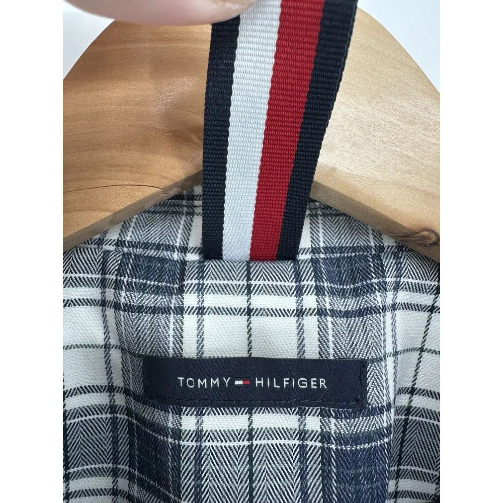 Tommy Hilfiger Women's‎ Classic Blue Green Plaid Blazer Preppy Americana Size 8 - Image 3