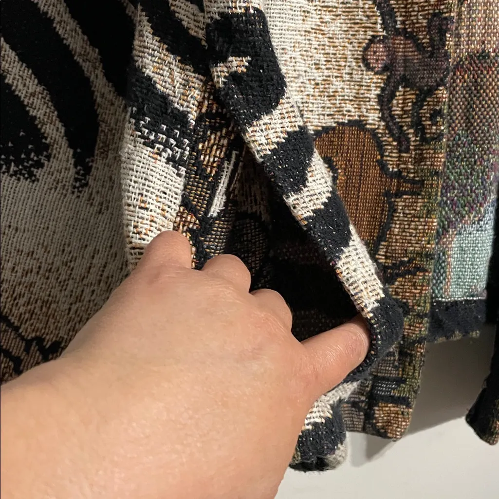 Sugar Street Weavers Safari Art to Wear Tapestry Jacket Vintage Size S - Image 8