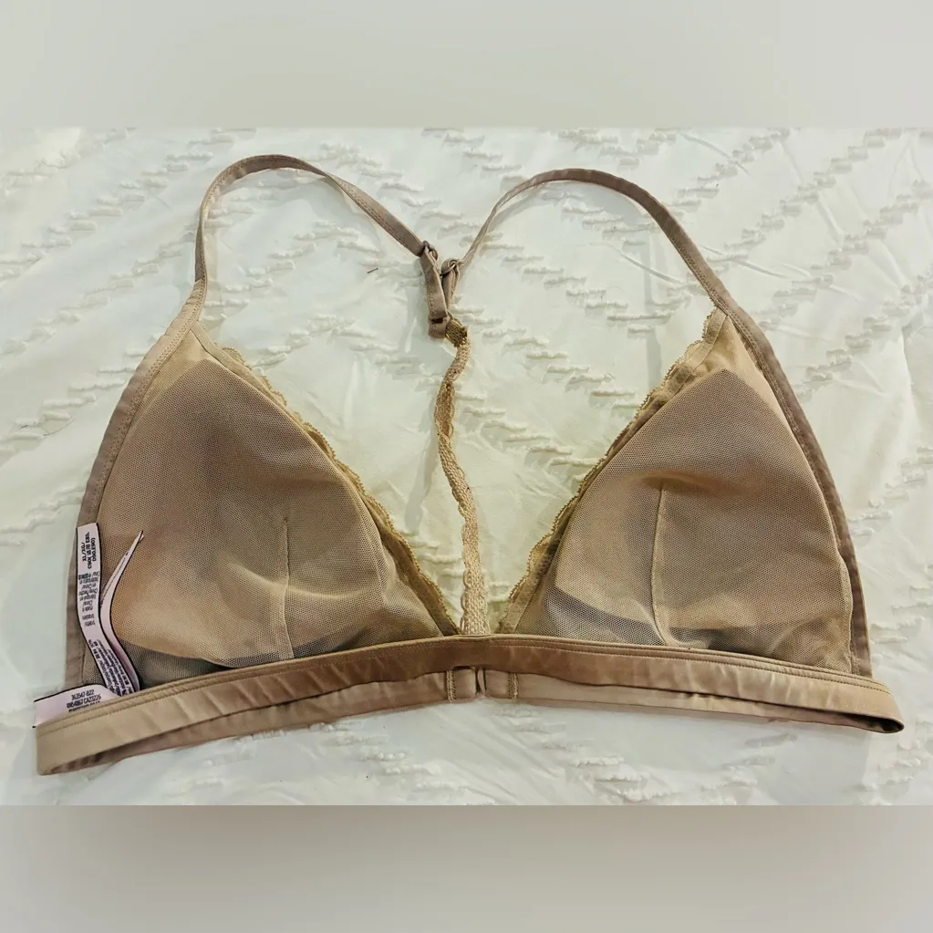 Victoria’s Secret Lace Floral Bralette - Tan size large - Image 2