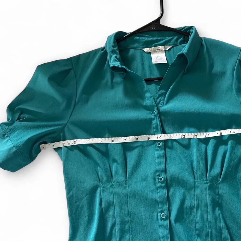 Super cute teal blouse from Como Stretch Blue - Image 4