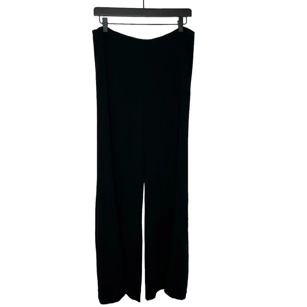 Vintage Jackie Rogers Wide Leg Dress Pants 32 Waist Large Black - Image 6