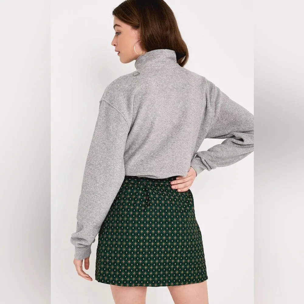 Urban Outfitters UO Peggy Belted green and gold brocade Mini Skirt size SP - Image 3