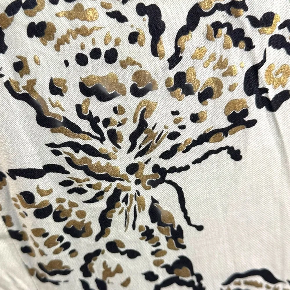 True Vintage 50s Butterfly Print Summer Midi A line Dress Cinched Waist Small Green - Image 4