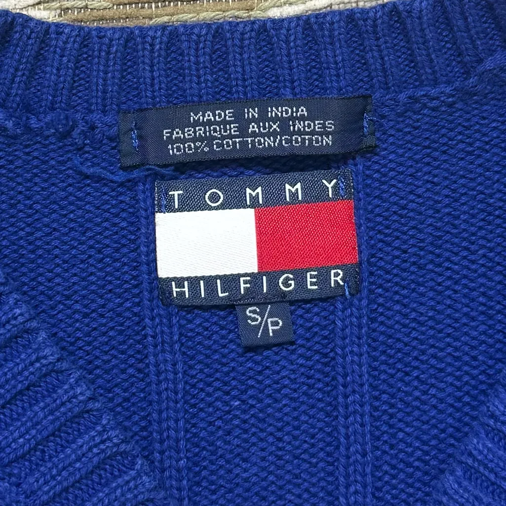 Vintage Tommy Hilfiger Sweater Pullover Striped Colorblock Ribbed S Small - Image 4