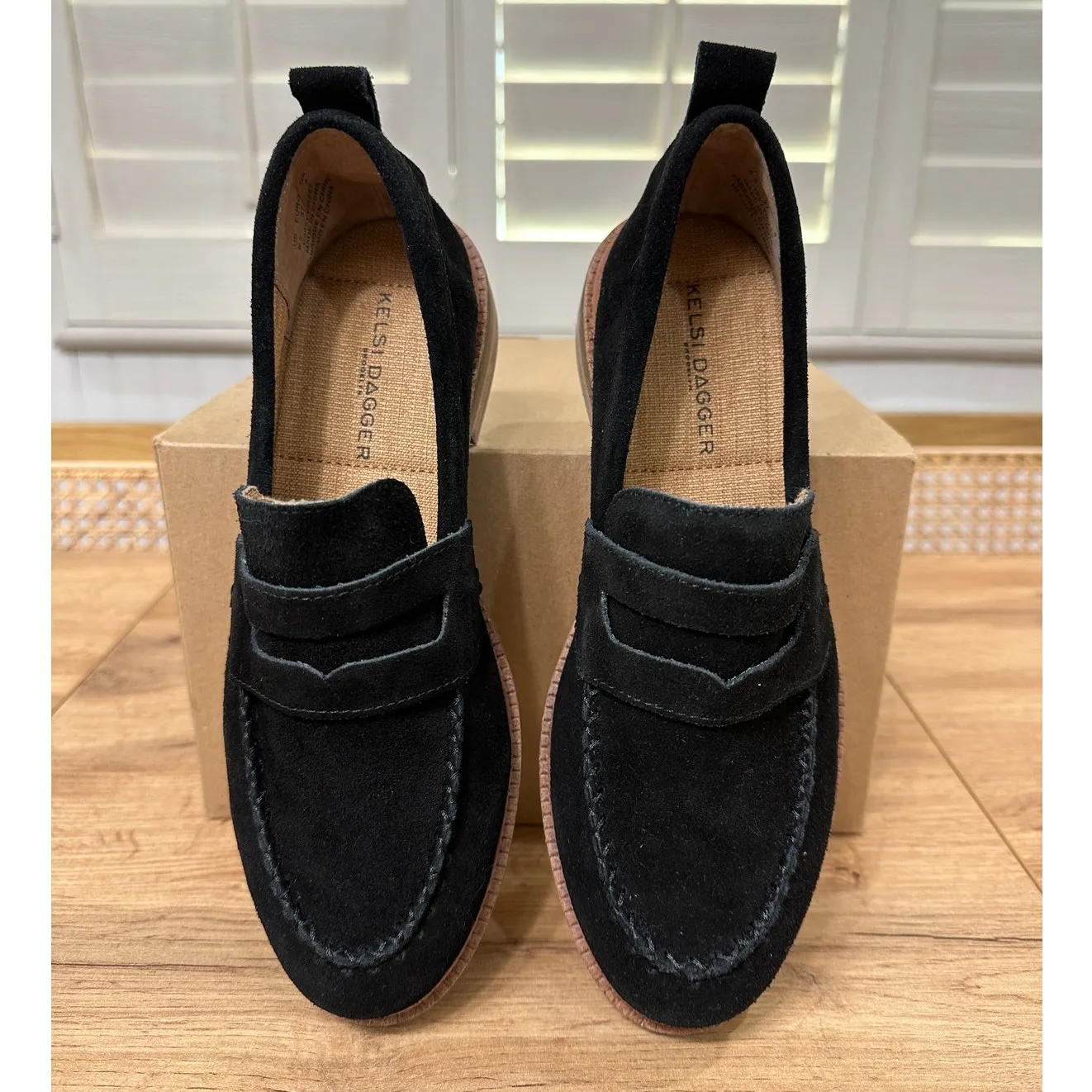 Kelsi Dagger Brooklyn Women's Lens Penny Loafer Black Suede Size 6.5 NWOB Luxe - Image 5