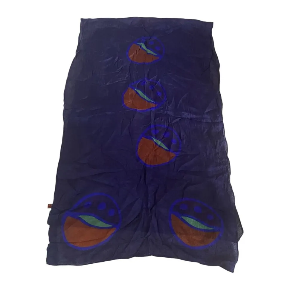 Dark blue patterned thin lightweight scarf - Image 6