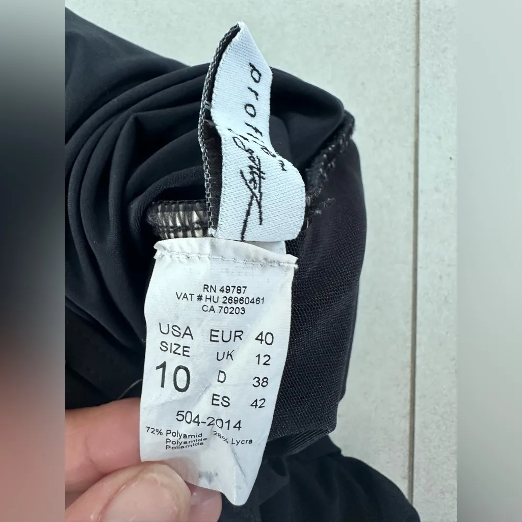 PROFILE BY GOTTEX BALCK Solid Tutti Frutti ONE PIECE BATHING SUIT SIZE 10 Black - Image 3