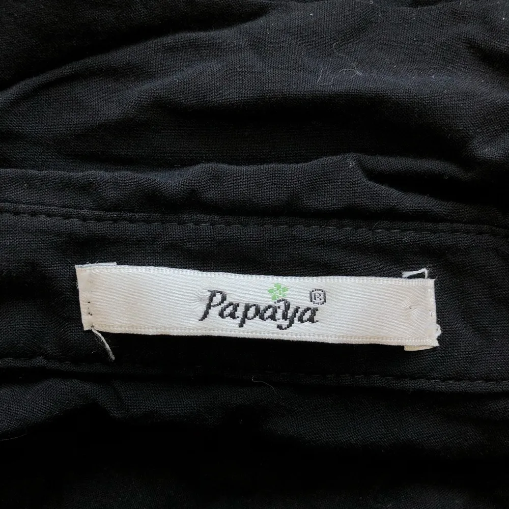 Papaya Black Button Up Three Quarter Sleeve Top S - Image 9