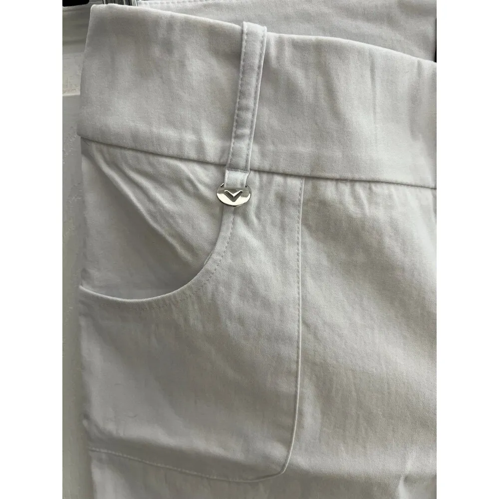 Callaway  women's flex fabric white golf pull on shorts with pockets - Image 5